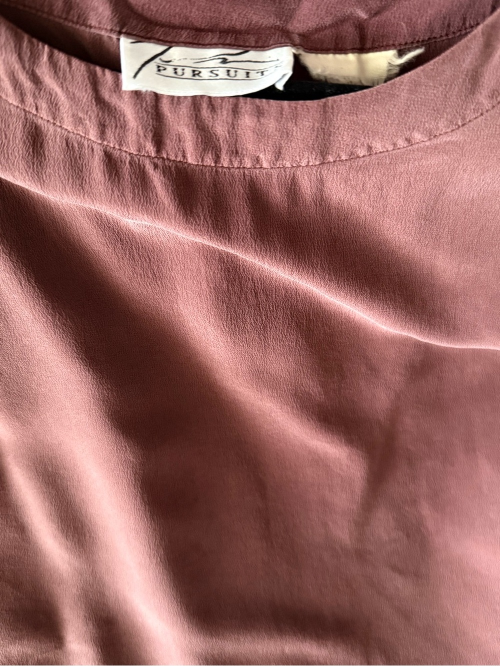 Vintage 80s Sandwashed Silk Minimalist Scoop Tank Top in Cocoa Brown L/XL EUC